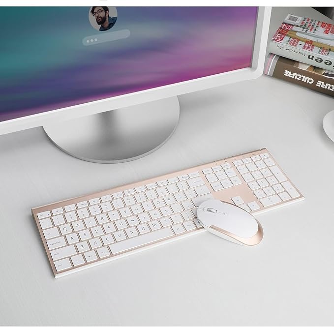 Wireless Keyboard and Mouse, Vssoplor Rechargeable Quiet Full-Size Keyboard and - Image 5