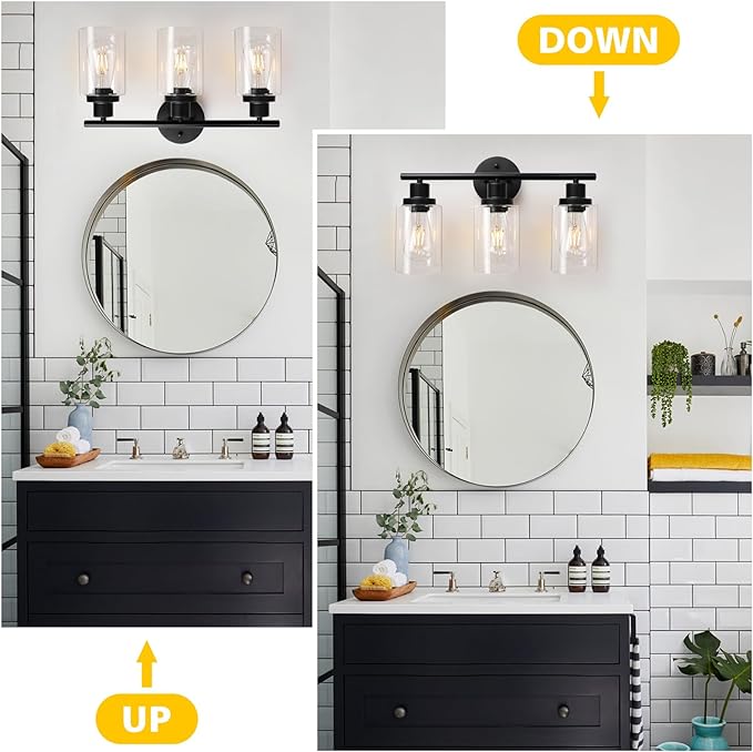 Unicozin Modern Bathroom Light Fixtures, 3 Light Vanity Lights, Living Room - Image 5