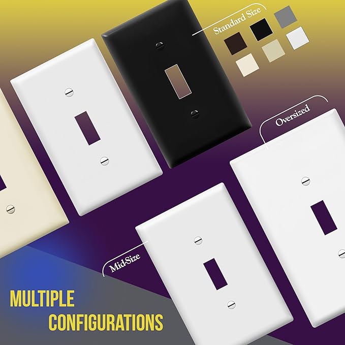 ENERLITES Light Switch Cover Plate, Toggle Wall Plate Cover, Size 1-Gang 4.50" - Image 7