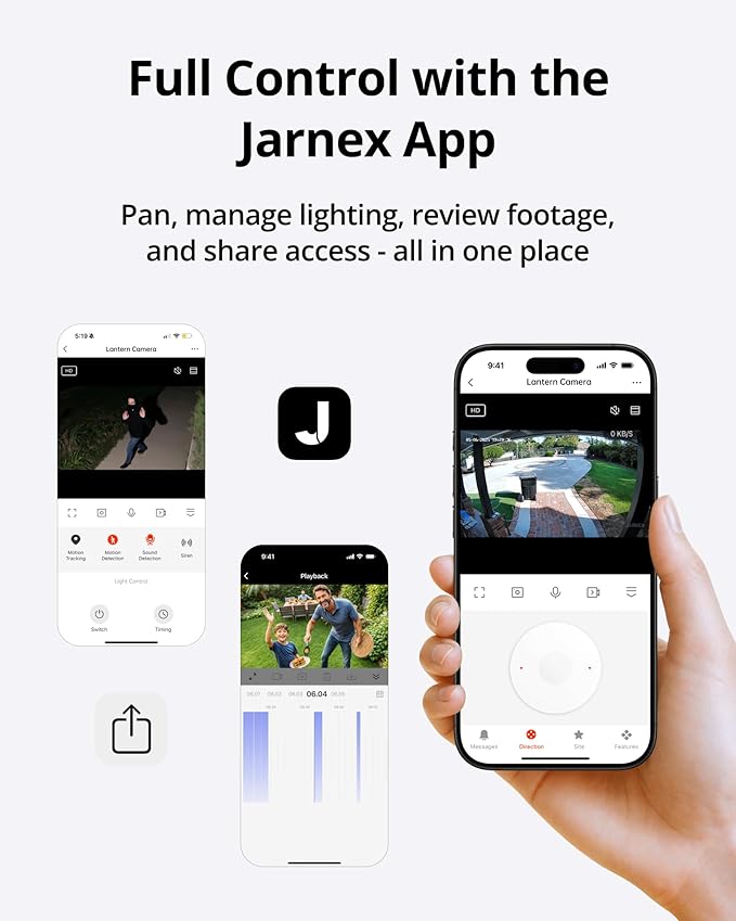 Jarnex Outdoor Porch Light Camera, 2K Wi-Fi Security Cam - Image 7
