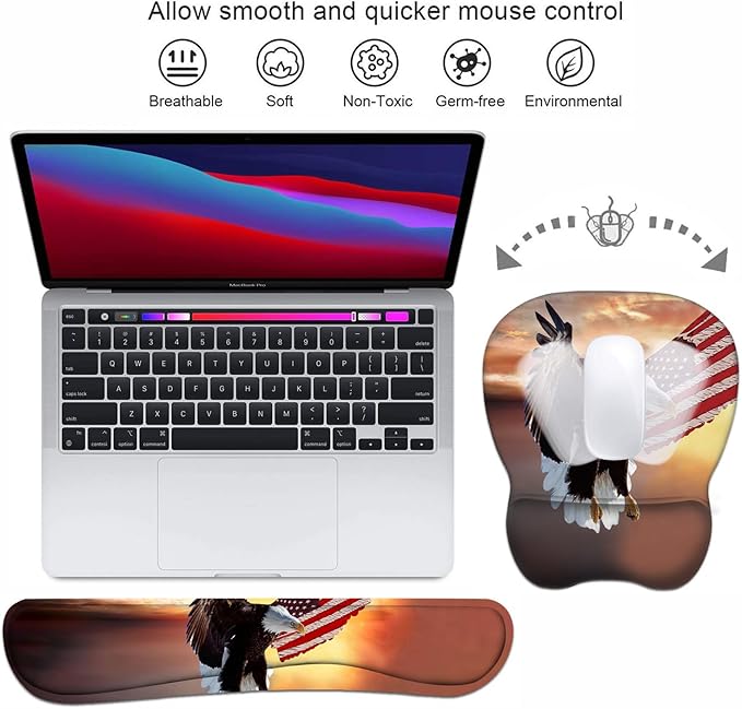 Ergonomic Mouse Pad Wrist Support and Keyboard Wrist Rest Set - Image 3