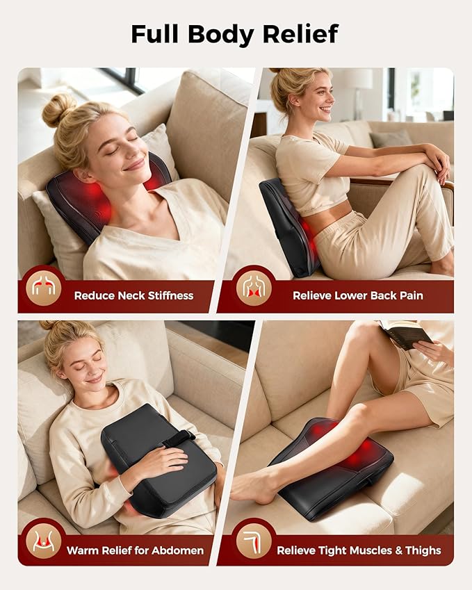 Neck Massager with Heat, Shiatsu Back and Neck Massagers, 3D Deep Tissue - Image 7