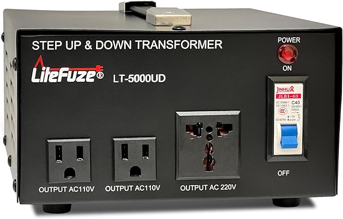 LiteFuze 5000 Watt Voltage Converter Transformer Step Up/Down - 110v to 220v / by LiteFuzeBrand