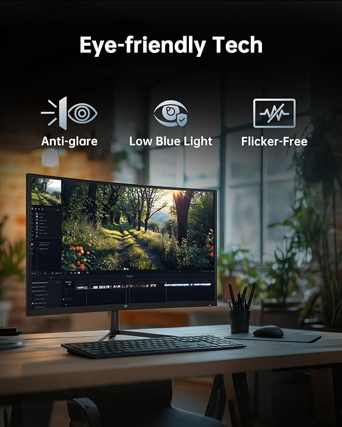 KTC 24 Inch Curved 240Hz Gaming Monitor, FHD 1500R Curved Computer Monitor 1080P - Image 6