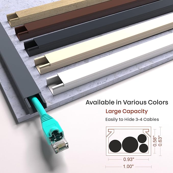 Grey Cable Concealer Wall Kit - 315in Cable Raceway - Image 3