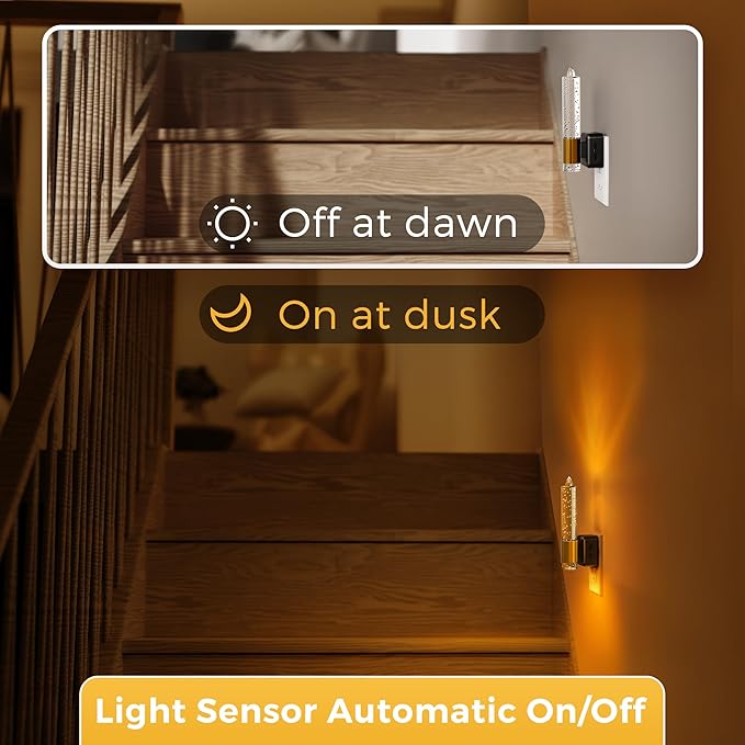 L LOHAS LED Night Light, Amber Candle Night Lights Plug into Wall, 2 Pack 0-100 - Image 6