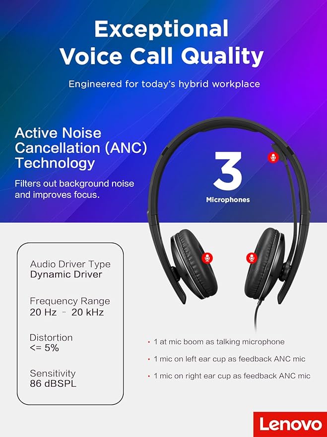 Lenovo Wired ANC Headset Gen 2 - Image 8