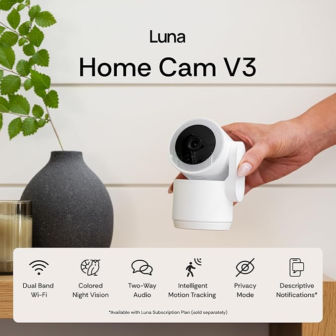 Luna 2K Indoor Cameras for Home Security, 2.4GHz & 5GHz WiFi, 360-Degree - Image 2