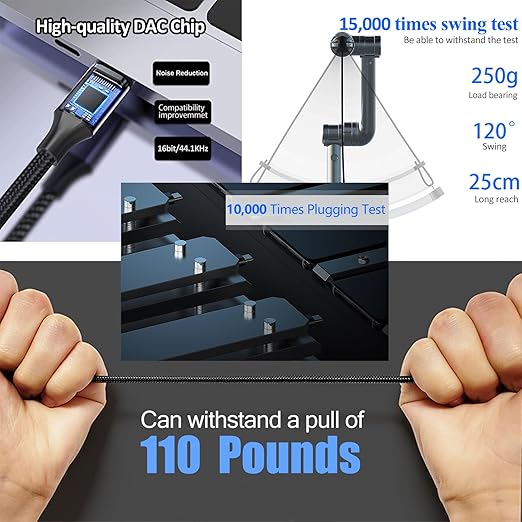 Smithok USB C to Dual 6.35mm 1/4 inch Stereo Splitter Y Cable, USB Type C to - Image 5