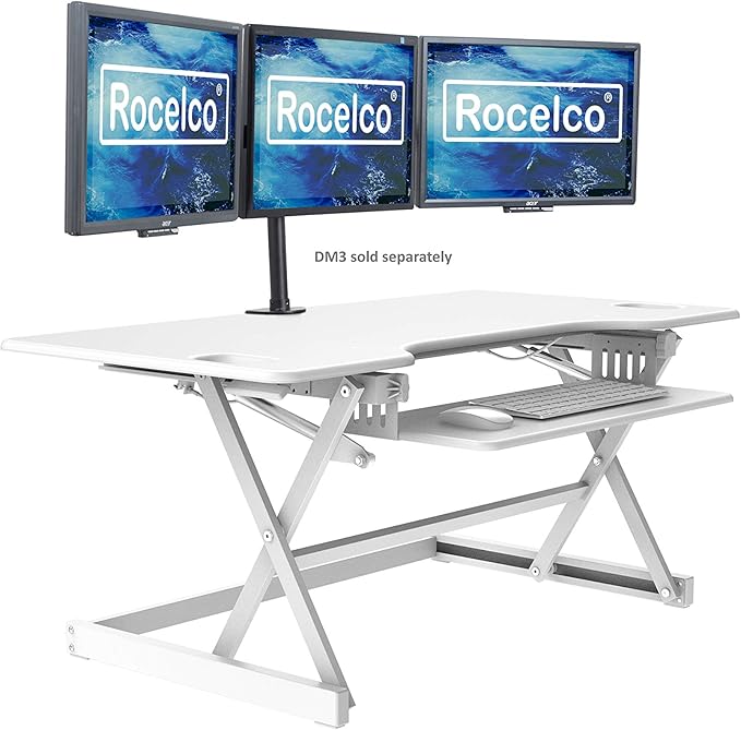 Rocelco 46" Large Height Adjustable Standing Desk Converter by Rocelco