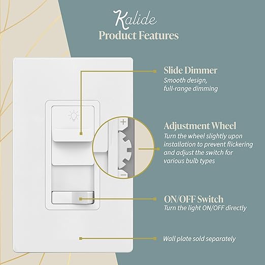 TOPGREENER Kalide Dimmer Light Switch, Pair - Image 2