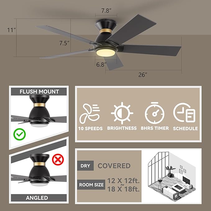 SMAAIR 52 Inch Smart Ceiling Fan - Image 5