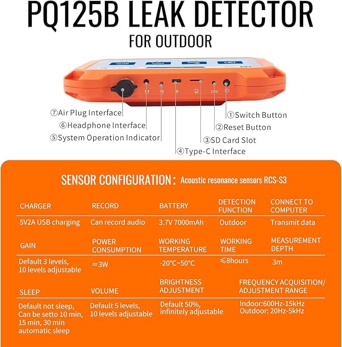 PQWT Underground Water Leak Detectors PQ125B Outdoor Wall Pipe Water Leakage - Image 5