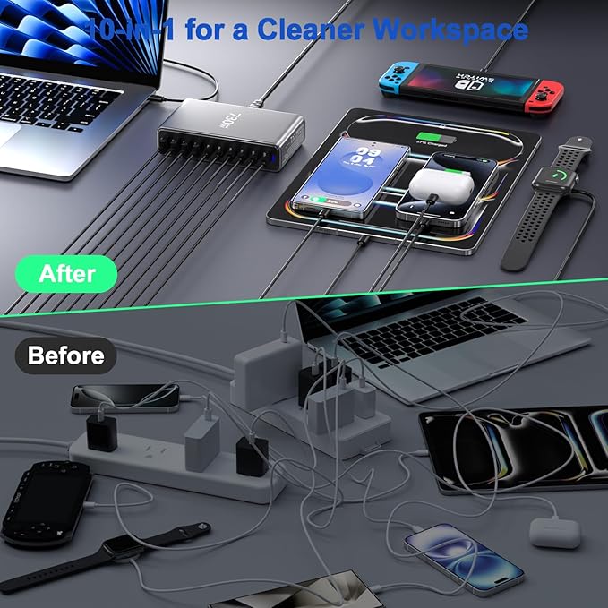 730W USB C Charger Block, 10 Port Fast USB Charging Station - Image 6