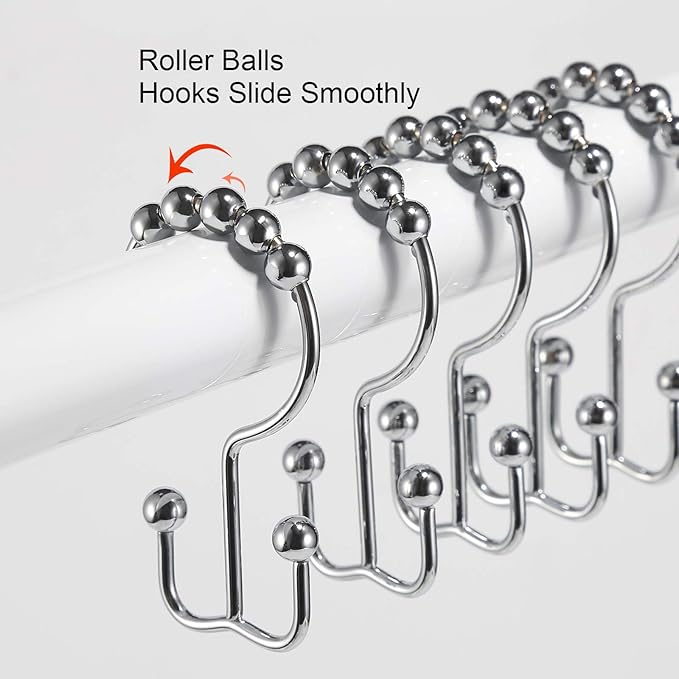 Shower Curtain Hooks, Goowin Shower Curtain Rings, Stainless Steel Shower - Image 5