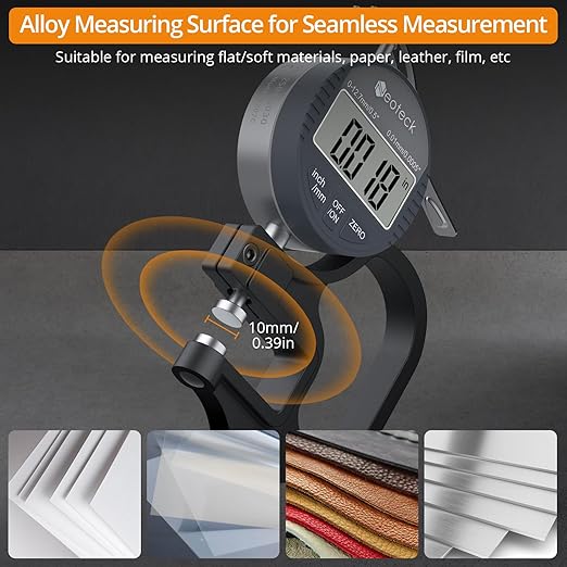 Neoteck Digital Thickness Gauge 0.5inch/12.7mm, 0.0005inch/0.01mm LCD Display - Image 4