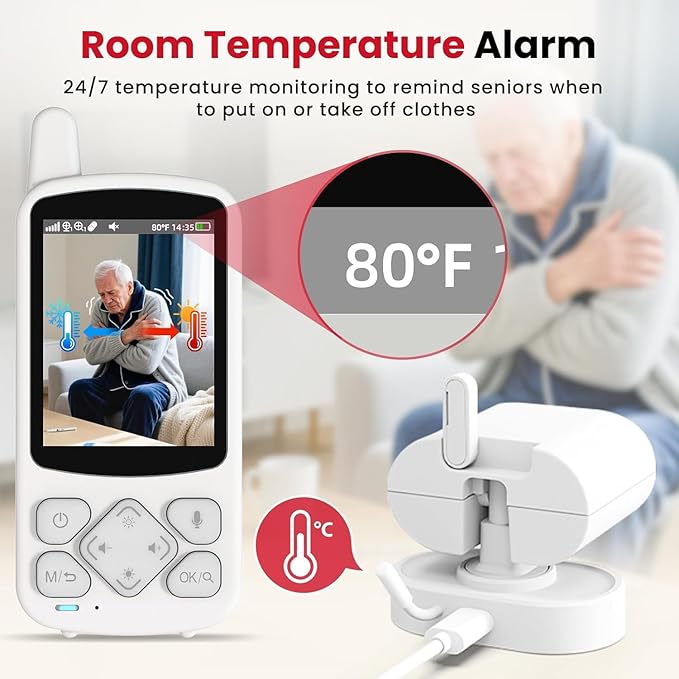 CallToU Elderly Monitor with Camera and Audio, 2-Way Talk Baby Monitors - Image 8