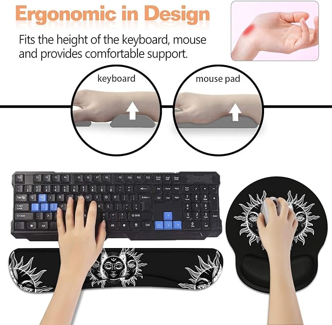 Keyboard Wrist Rest + Mouse Pad Wrist Support Set - Image 3