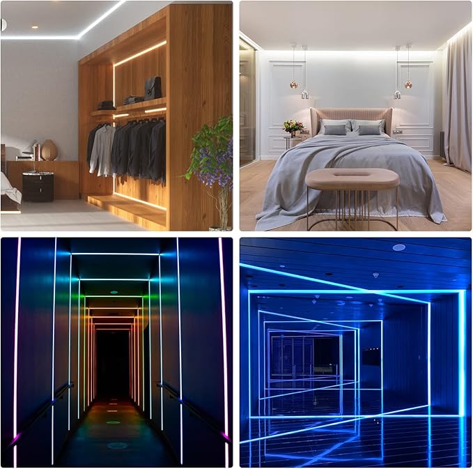 Muzata 20Pack 3.3FT/1M Plus-Size Spotless LED Channel Black LED Strip Diffuser - Image 9