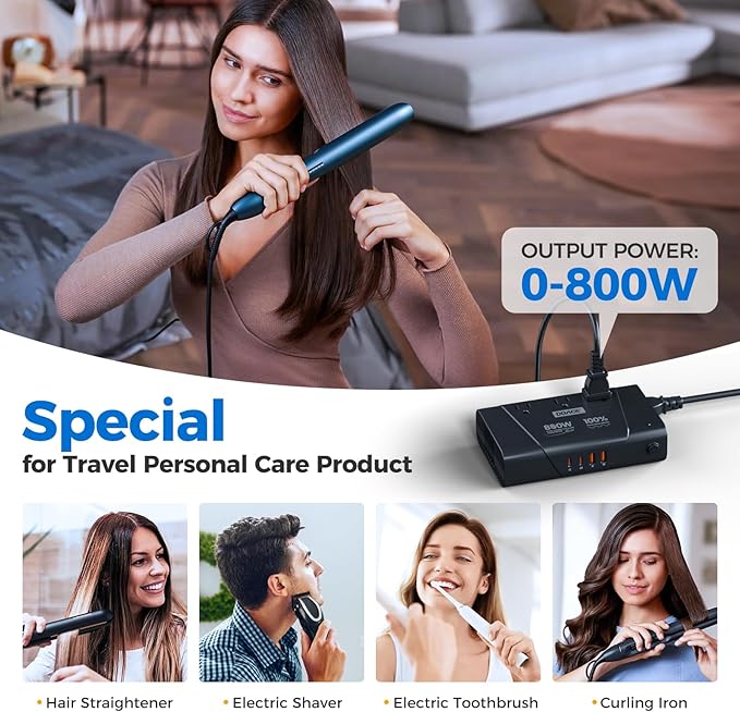 DOACE 800W Pure Sine Wave Voltage Converter US to Europe- 220V to 110V Converter - Image 5
