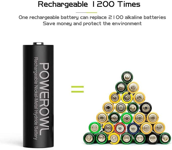 POWEROWL Rechargeable AA Batteries - Image 2