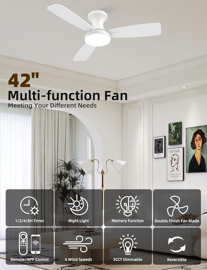 Homlit 42 inch Smart Ceiling Fan - Image 2