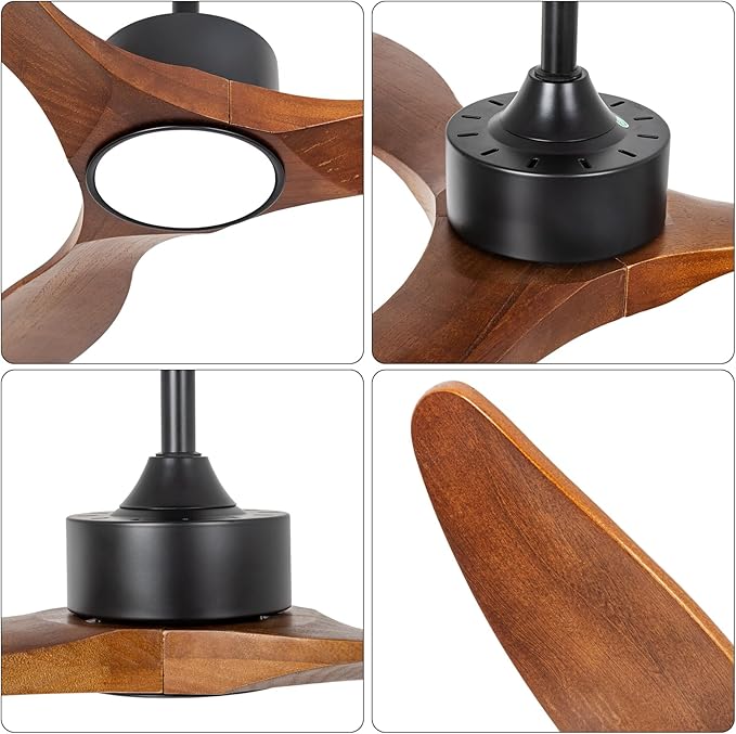 revoici 52 Inch Brown Wood Ceiling Fan - Image 7