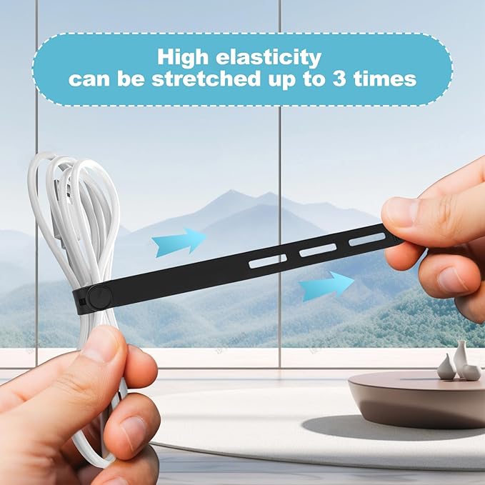 30 Pcs Cable Ties ，Silicone Cable Ties, Reusable Cord Organizer - Image 4