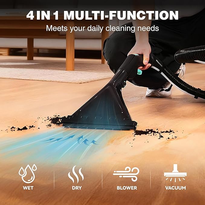 HAUSHOF 4 Gallon 5.5 Peak HP Wet/Dry Vacuum Upholstery Cleaner, Portable Shop - Image 3