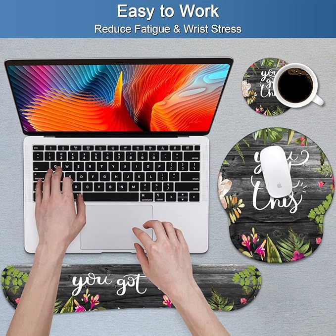 Keyboard Wrist Rest and Mouse Pad Wrist Support Set - Image 4
