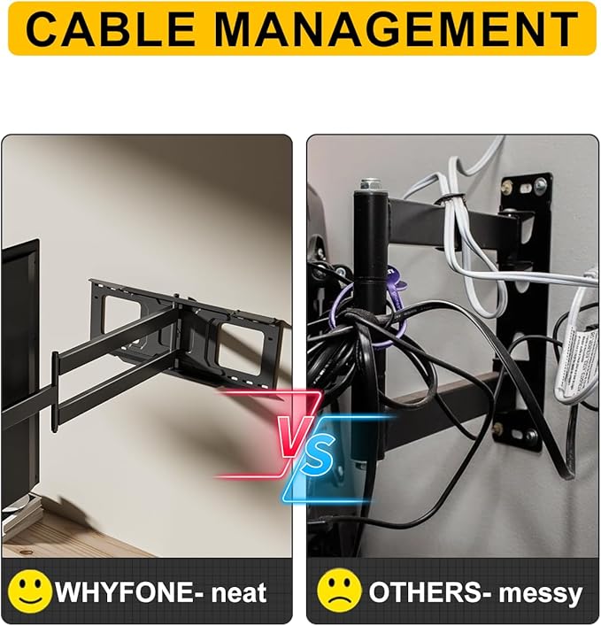 48'' Extension Extra Long Arm TV Wall Mount, Heavy Duty Full Motion TV Wall - Image 8