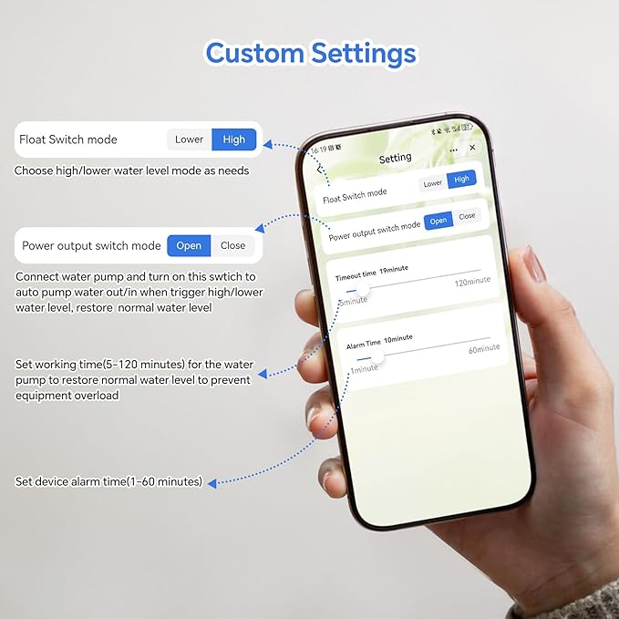 Sump Pump Alarm WiFi, Smart High/Low Water Level Alarm, Free App Notification & - Image 6