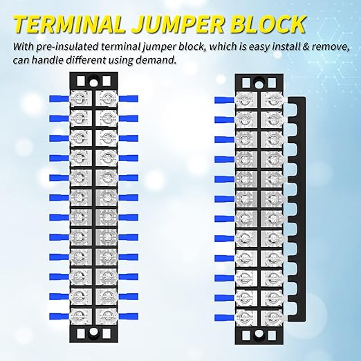 Joinfworld 35A Terminal Block 12 Position Screw Terminal Strip Dual Row - Image 4