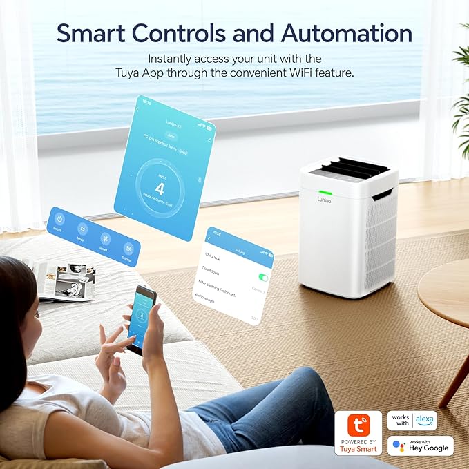 LUNINO Air Purifiers for Home Bedroom Dorm Room Apartment, Double-sided HEPA - Image 2