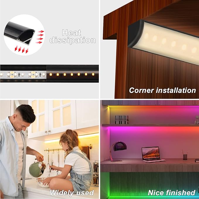 VST 6pack 3.3 ft LED Channel, V Shape Led Diffuser Channel, LED Aluminum - Image 6