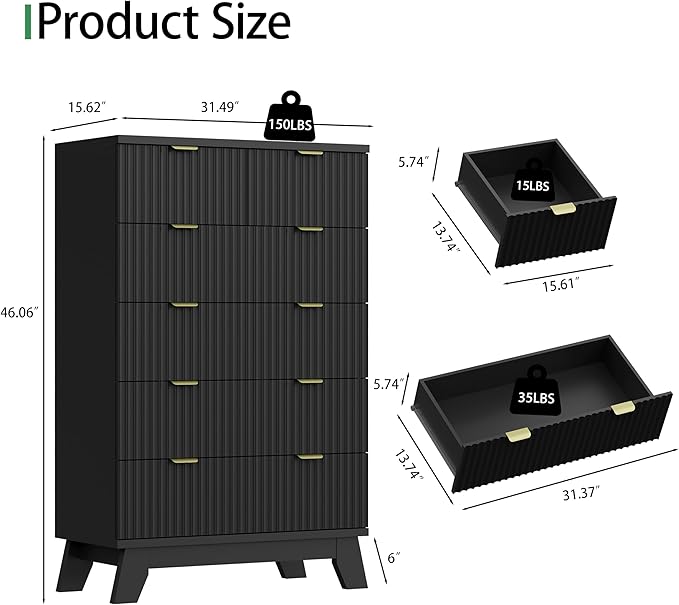 Xixini Fluted Dresser for Bedroom - Image 2