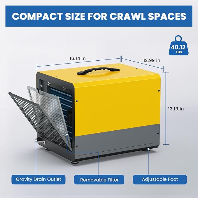Crawl Space Dehumidifier with Pump, Sijipt 70 Pints Commercial Dehumidifier - Image 8