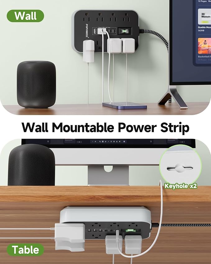 Appliance Power Strip- 14 Guage Heavy Duty Extension Cord, 8 AC Outlet& 6 USB - Image 9