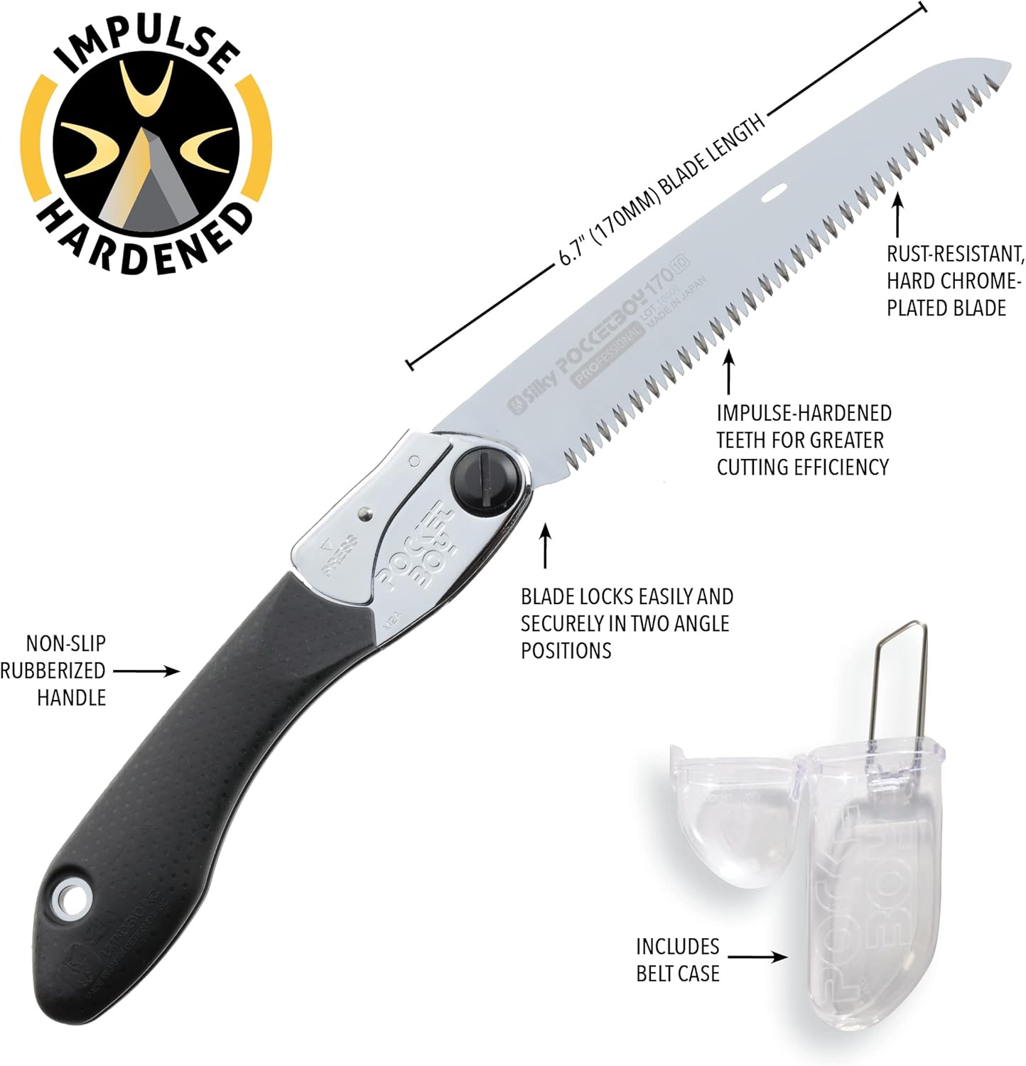 Silky Professional Series PocketBoy Folding Saw 170mm Medium Teeth (340-17)