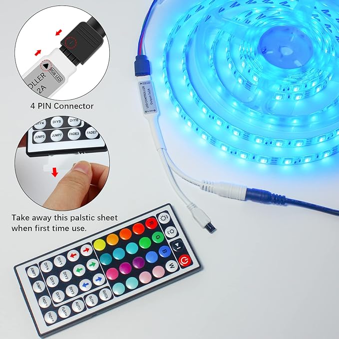 44 Key LED Strip Light Remote Controller, IR Wireless Dimmer - Image 5