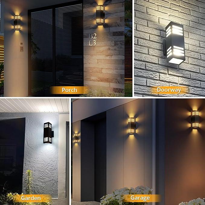 rosykite Dusk to Dawn LED Outdoor Light Fixture Wall Mount, Modern Exterior - Image 7