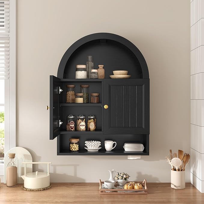 Arched Bathroom Wall Cabinet, 27.4 x 36.4'' Over The Toilet Cabinet - Image 6