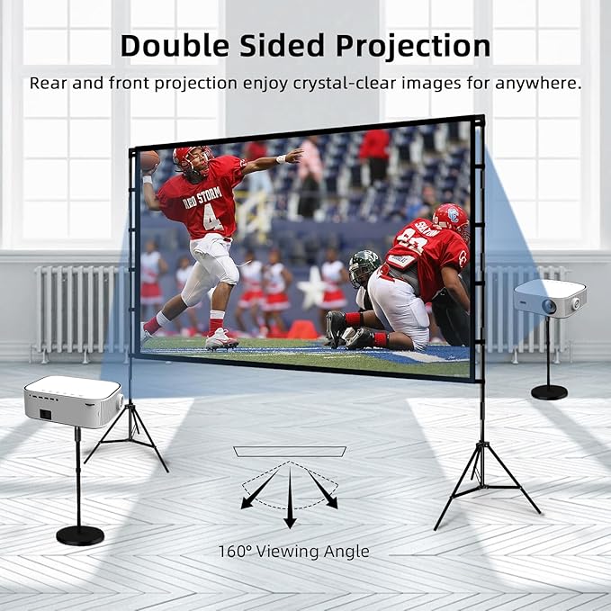Projector Screen and Stand, Wootfairy 120 inch Foldable and Portable Projection - Image 5