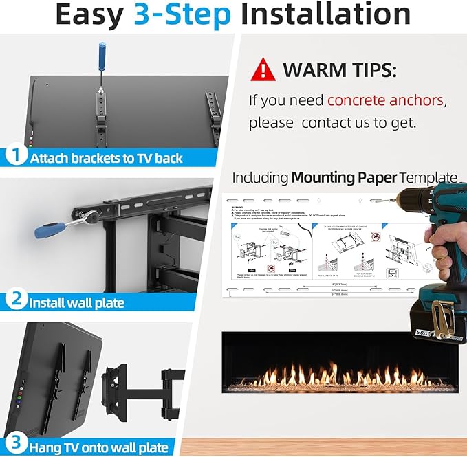 USX STAR Full Motion TV Wall Mount 24 inch Studs - Image 8