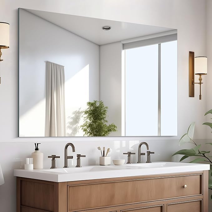 CILIBER Frameless Rectangle Mirror, 36x48 Inch Large Bathroom Mirrors by CILIBER