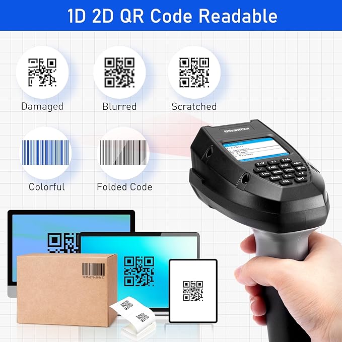 1D 2D Wireless Barcode Scanner, Onewscan Portable Inventory Scanner - Image 3