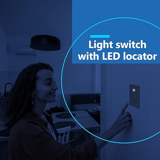 LIDER Minimalist Design Matte Finish Lighted Decorator Switch, Frameless Paddle - Image 5