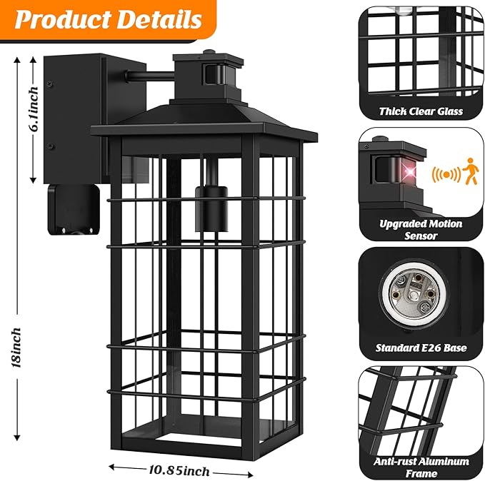 18inch Large Size Motion Sensor Porch Light - Image 6