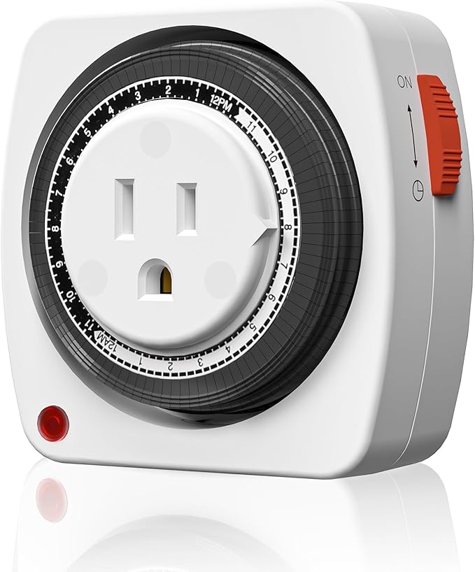 BN-LINK 24-Hour Plug-in Mechanical Timer, Heavy Duty Outlet Timer Indoor by BN-LINK