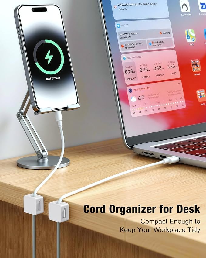 Cord Holder, 6 Pack Magnetic Cable Clips, Adhesive Cord Holder - Image 2